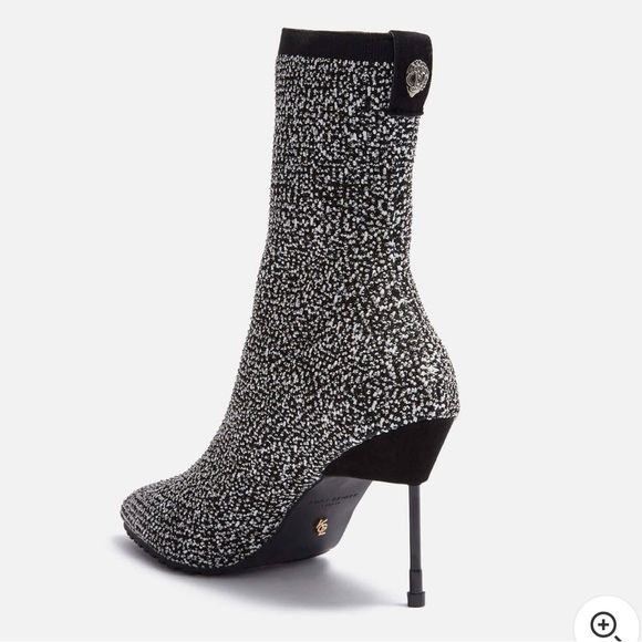 Kurt Geiger London Barbican Embellished Knit Heeled Boots - Picture 3 of 13